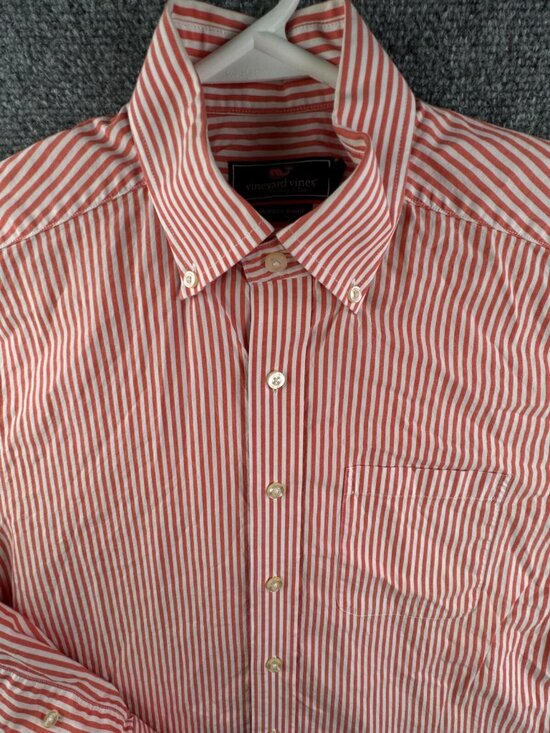 Vineyard Vines Other - Vineyard Vines Murray Shirt Men Small Orange Striped Long Sleeve Button Preppy